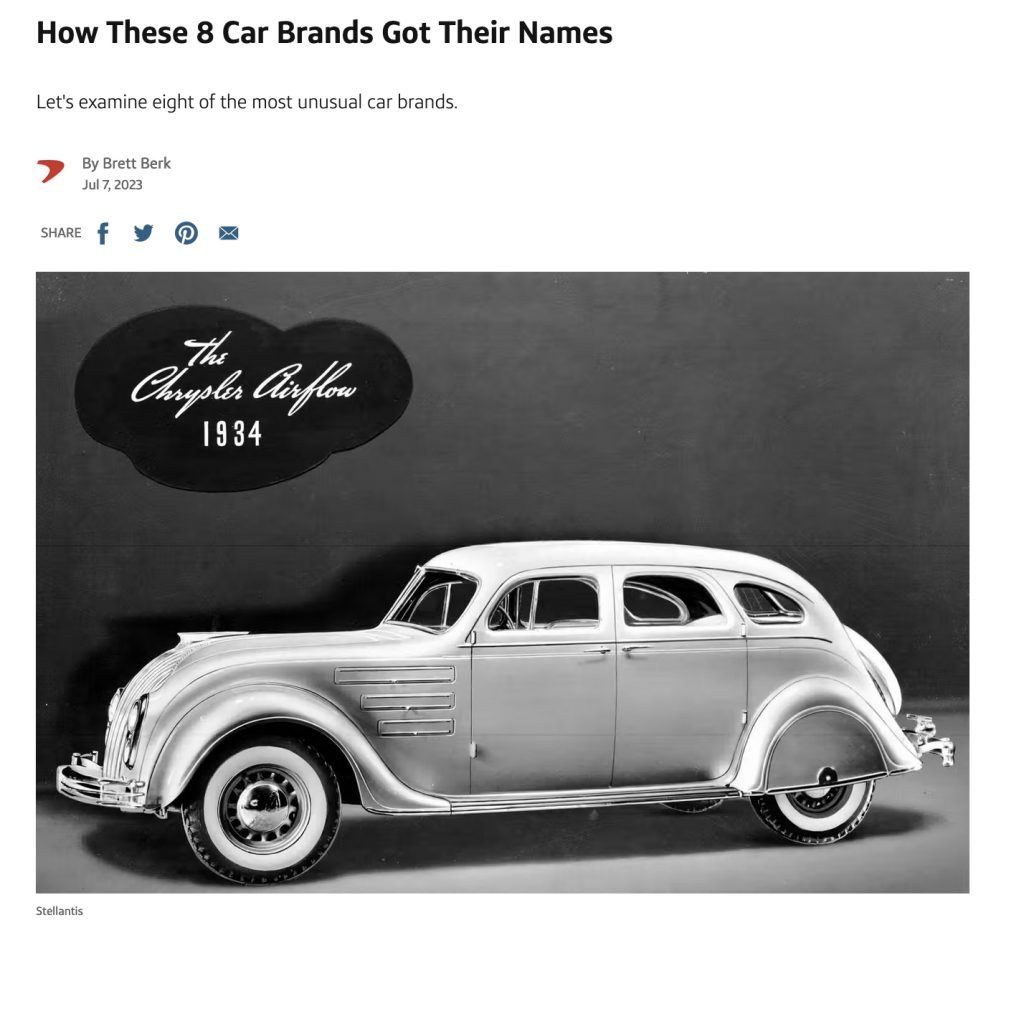How These 8 Car Brands Got Their Names Brett Berk 8856